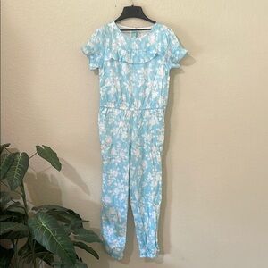 Janie and Jack Blue Floral Jumpsuit